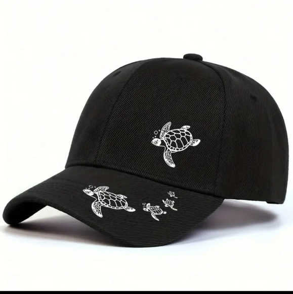 Colorful Black Turtle Baseball Cap - Picture 1 of 4
